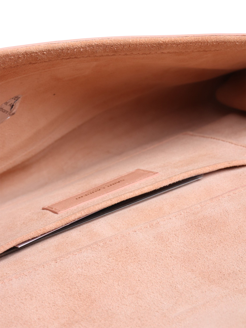 Product image 7 of 9, which shows Pre-loved SAINT LAURENT Chyc Leather Clutch Bag, Peach