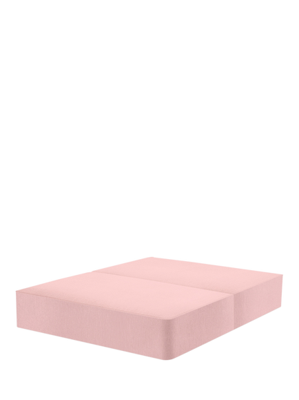 John Lewis Pocket Sprung Upholstered Divan Base, Double, Cotton Effect Pink