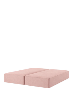 John Lewis Pocket Sprung Upholstered Divan Base, Super King Size, Cotton Effect Pink