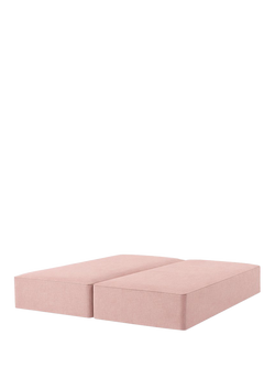 John Lewis Pocket Sprung Upholstered Divan Base, Emperor, Cotton Effect Pink