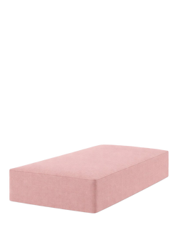 John Lewis Pocket Sprung Upholstered Divan Base, Single, Cotton Effect Pink
