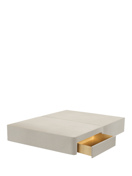 John Lewis Pocket Sprung Upholstered 2 Drawer Divan Base, Small Double, Cotton Effect Beige