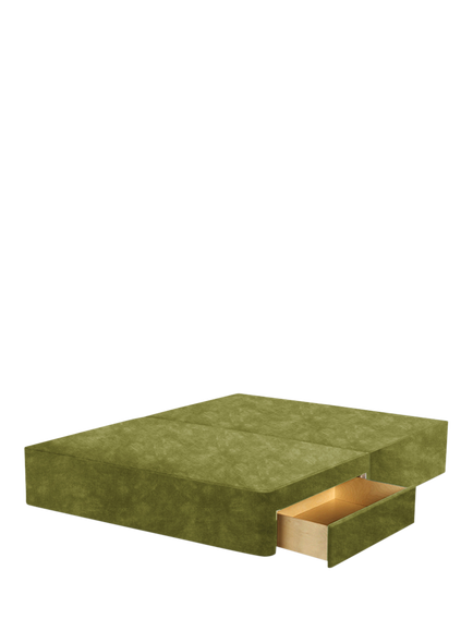 John Lewis Pocket Sprung Upholstered 2 Drawer Divan Base, Small Double, Velvet Moss
