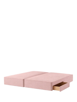 John Lewis Pocket Sprung Upholstered 2 Drawer Divan Base, Super King Size, Cotton Effect Pink