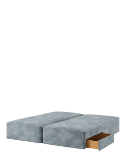 John Lewis Pocket Sprung Upholstered 2 Drawer Divan Base, Super King Size, Velvet Grey
