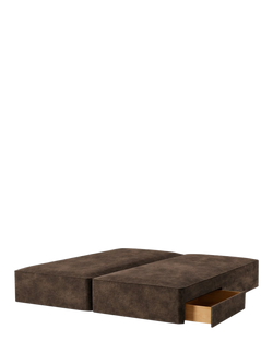 John Lewis Pocket Sprung Upholstered 2 Drawer Divan Base, Super King Size, Velvet Espresso