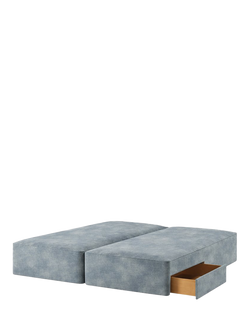 John Lewis Pocket Sprung Upholstered 2 Drawer Divan Base, Emperor, Velvet Grey