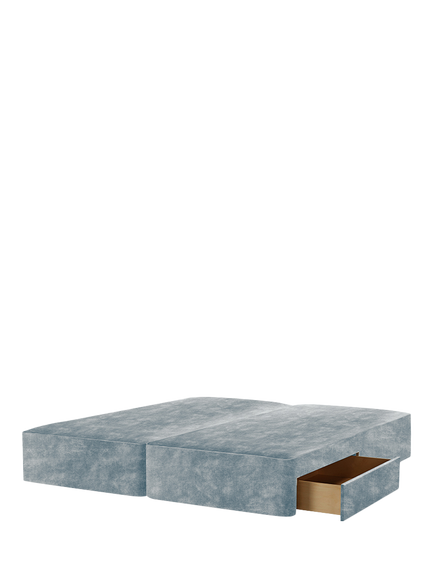 John Lewis Pocket Sprung Upholstered 2 Drawer Divan Base, Emperor, Velvet Grey