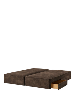 John Lewis Pocket Sprung Upholstered 2 Drawer Divan Base, Emperor, Velvet Espresso