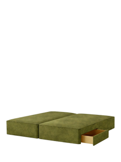 John Lewis Pocket Sprung Upholstered 2 Drawer Divan Base, Emperor, Velvet Moss