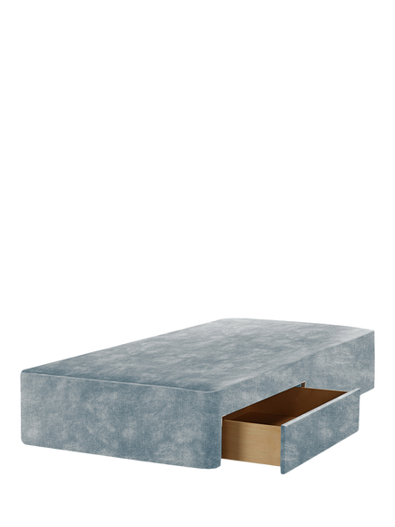 John Lewis Pocket Sprung Upholstered 2 Drawer Divan Base, Single, Velvet Grey