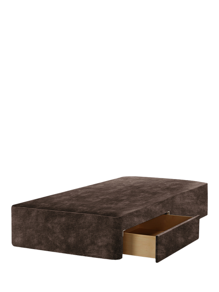 John Lewis Pocket Sprung Upholstered 2 Drawer Divan Base, Single, Velvet Espresso