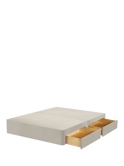 John Lewis Pocket Sprung Upholstered 4 Drawer Divan Base, Double, Cotton Effect Beige