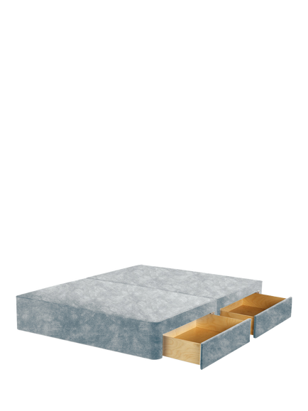John Lewis Pocket Sprung Upholstered 4 Drawer Divan Base, Double, Velvet Grey