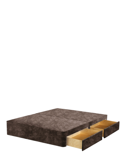 John Lewis Pocket Sprung Upholstered 4 Drawer Divan Base, King Size, Velvet Espresso