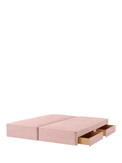 John Lewis Pocket Sprung Upholstered 4 Drawer Divan Base, Super King Size, Cotton Effect Pink