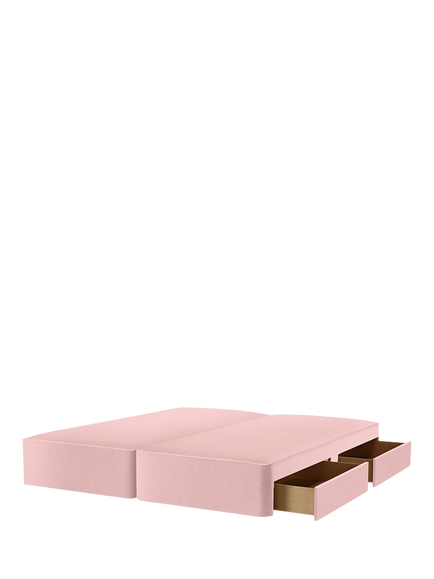 John Lewis Pocket Sprung Upholstered 4 Drawer Divan Base, Super King Size, Cotton Effect Pink