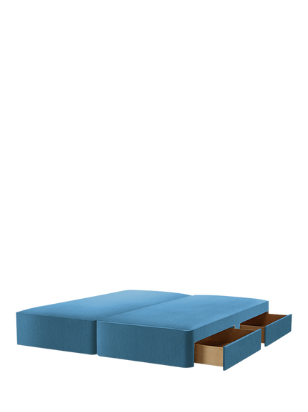 John Lewis Pocket Sprung Upholstered 4 Drawer Divan Base, Super King Size, Cotton Effect Denim
