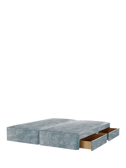 John Lewis Pocket Sprung Upholstered 4 Drawer Divan Base, Super King Size, Velvet Grey