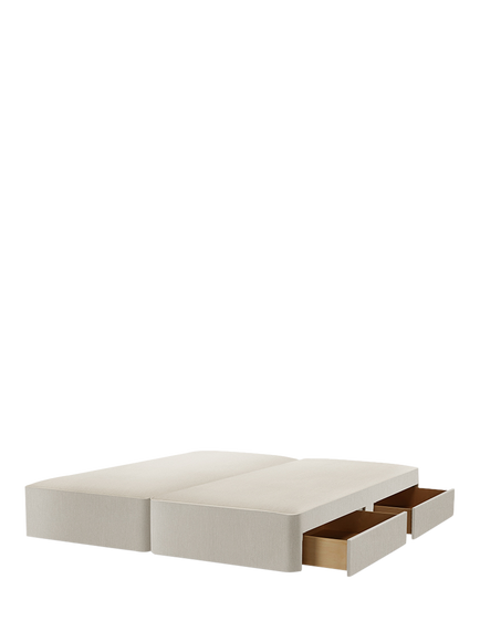 John Lewis Pocket Sprung Upholstered 4 Drawer Divan Base, Emperor, Cotton Effect Beige