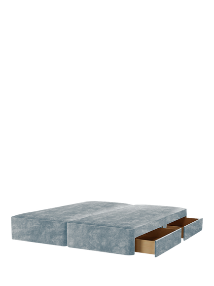 John Lewis Pocket Sprung Upholstered 4 Drawer Divan Base, Emperor, Velvet Grey