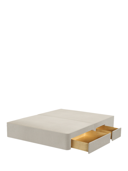 John Lewis Pocket Sprung Upholstered Continental 2+2 Drawer Divan Base, Small Double, Cotton Effect Beige