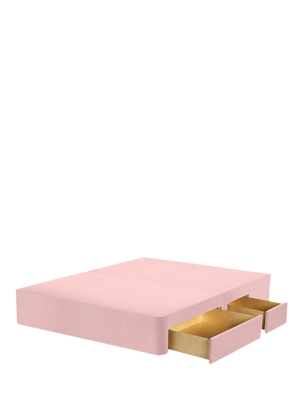 John Lewis Pocket Sprung Upholstered Continental 2+2 Drawer Divan Base, Double, Cotton Effect Pink