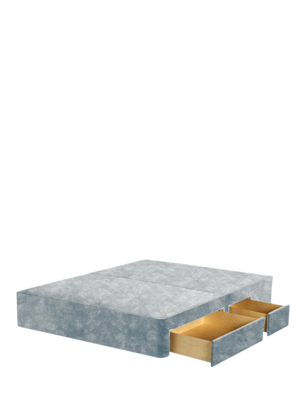 John Lewis Pocket Sprung Upholstered Continental 2+2 Drawer Divan Base, Double, Velvet Grey