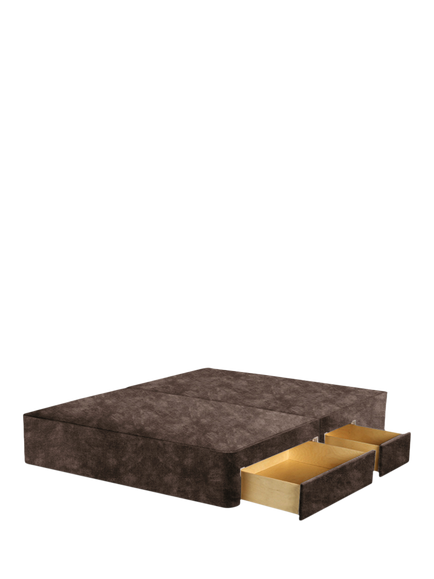 John Lewis Pocket Sprung Upholstered Continental 2+2 Drawer Divan Base, Double, Velvet Espresso