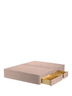 John Lewis Pocket Sprung Upholstered Continental 2+2 Drawer Divan Base, King Size, Cotton Effect Pink