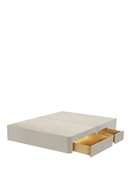 John Lewis Pocket Sprung Upholstered Continental 2+2 Drawer Divan Base, King Size, Cotton Effect Beige