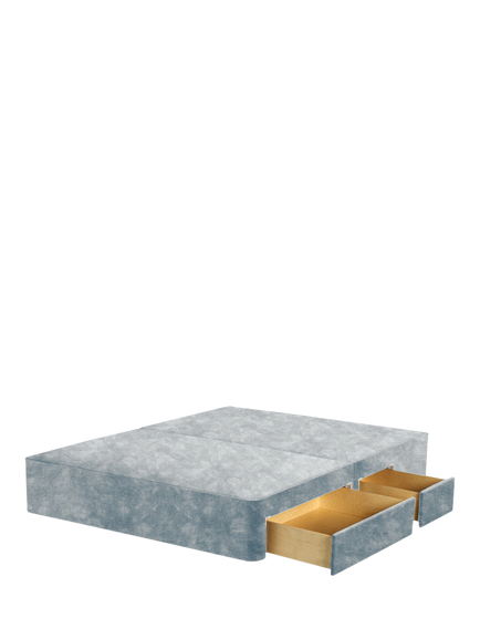 John Lewis Pocket Sprung Upholstered Continental 2+2 Drawer Divan Base, King Size, Velvet Grey