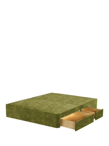 John Lewis Pocket Sprung Upholstered Continental 2+2 Drawer Divan Base, King Size, Velvet Moss