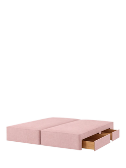 John Lewis Pocket Sprung Upholstered Continental 2+2 Drawer Divan Base, Super King Size, Cotton Effect Pink