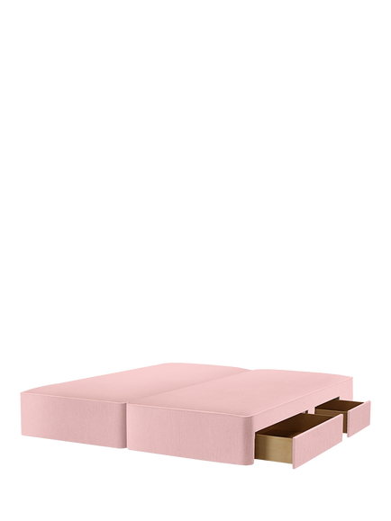 John Lewis Pocket Sprung Upholstered Continental 2+2 Drawer Divan Base, Super King Size, Cotton Effect Pink