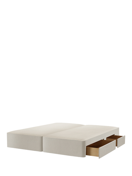 John Lewis Pocket Sprung Upholstered Continental 2+2 Drawer Divan Base, Super King Size, Cotton Effect Beige