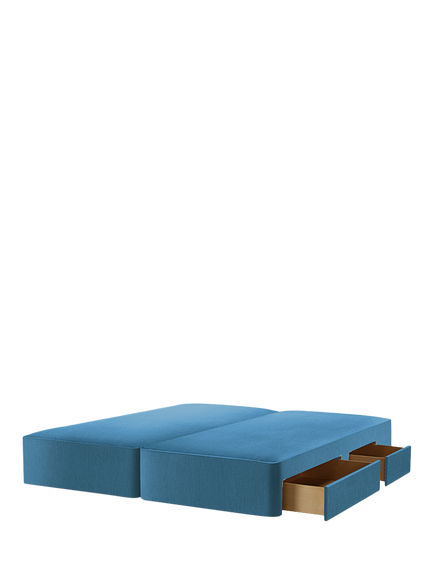 John Lewis Pocket Sprung Upholstered Continental 2+2 Drawer Divan Base, Emperor, Cotton Effect Denim