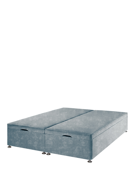 John Lewis Padded Top Upholstered Ottoman Storage Divan Base, King Size, Velvet Grey