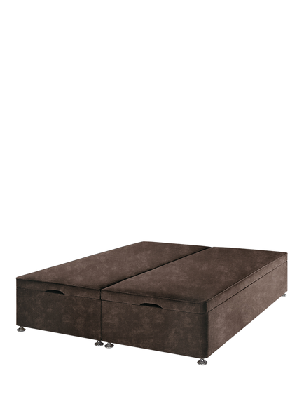 John Lewis Padded Top Upholstered Ottoman Storage Divan Base, King Size, Velvet Espresso