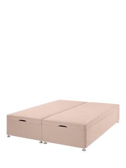 John Lewis Pocket Sprung Upholstered Ottoman Storage Divan Base, Super King Size, Cotton Effect Pink