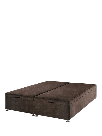 John Lewis Padded Top Upholstered Ottoman Storage Divan Base, Super King Size, Velvet Espresso