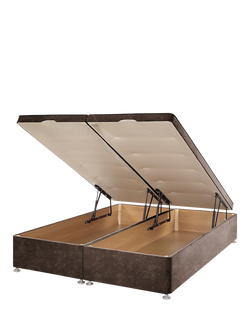 John Lewis Padded Top Upholstered Ottoman Storage Divan Base, Super King Size - view 2, Velvet Espresso