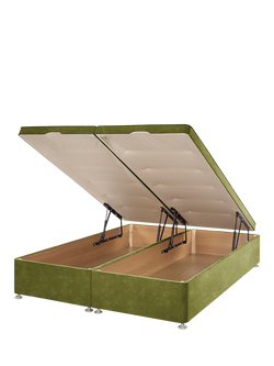 John Lewis Padded Top Upholstered Ottoman Storage Divan Base, Super King Size - view 2, Velvet Moss