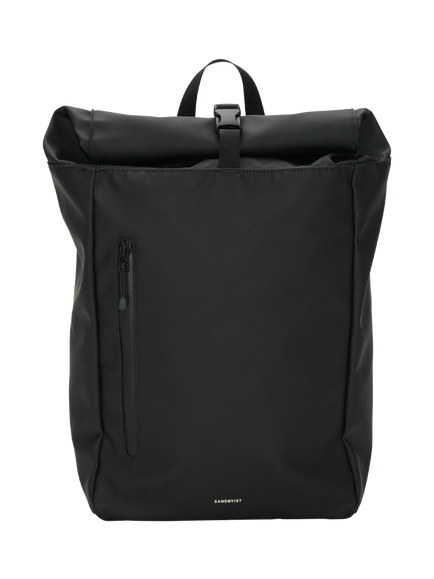 Sandqvist STREAM Slim Rolltop 14" Backpack, 20L, Black, Black