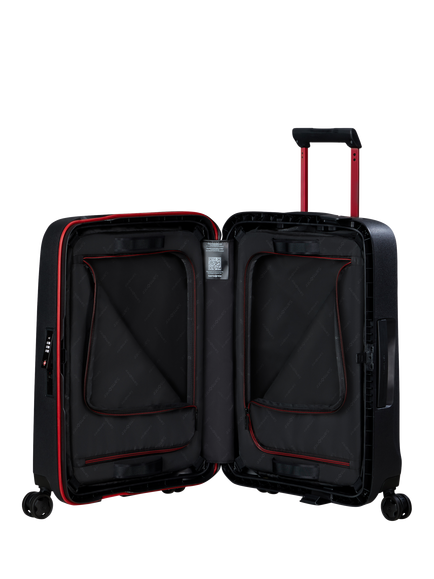 Samsonite Essens 4-Wheel 55cm Recycled Cabin Case - view 2, Black/Red