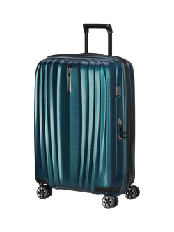 Samsonite Nexis 70cm Expandable Double Wheel Medium Suitcase, 91L, Petrol Blue