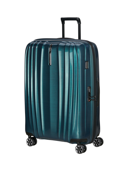 Nexis 82cm Expandable Double Wheel Spinner Suitcase, 134/147L, Petrol Blue