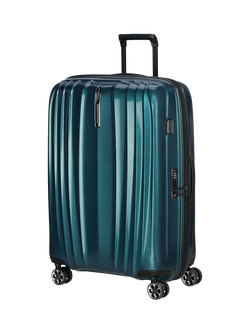 Samsonite Nexis 76cm Double Wheel Large Expandable Suitcase, 116L, Petrol Blue