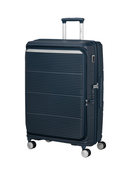 Samsonite Paralux 75cm Expandable 4-Wheel Large Suitcase, 115L, Navy Blue