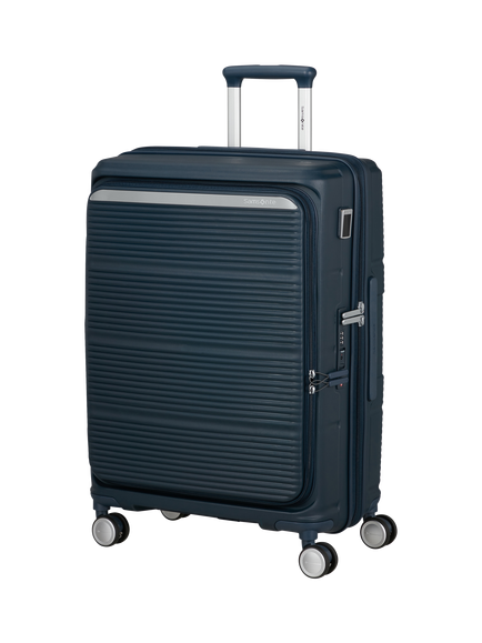 Samsonite Paralux 67cm Expandable 4-Wheel Medium Suitcase, 81L, Navy Blue